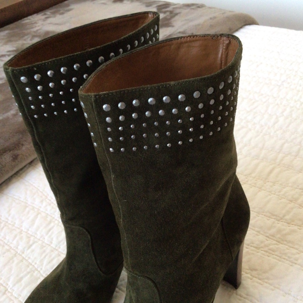 Enzo Angiolini Womens Green Suede High Heels Boots, 7.5 - Picture 4 of 10